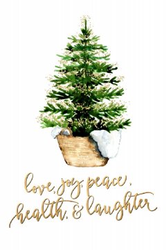 Pelcasa Cozy Christmas Tree With Holiday Wishes - 30x40 cm