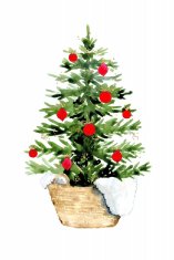 Pelcasa Cozy Watercolor Christmas Tree - 70x100 cm 