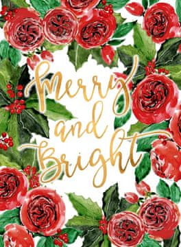 Pelcasa Merry And Bright Holiday Roses - 70x100 cm