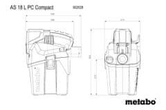 Metabo AS 18 L PC Compact akumulatorski sesalnik (602028850)