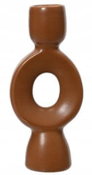 Kaemingk Rjavi porcelanasti svečnik 15,3x6,8 cm