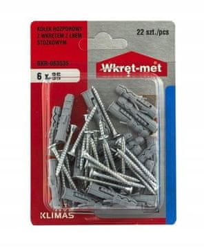 Wkret-Met Univerzalni ekspanzijski vložki z vijaki 6x35mm 22 kosov