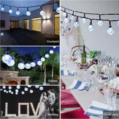 HOME & MARKER® Solarne LED Luči, Zunanje luči, Vodoodporne (Bela, 5 m) | SOLSTICE