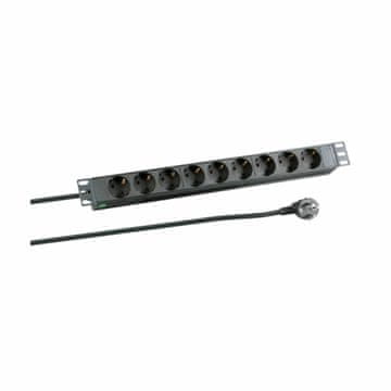 EFB razdelilec rack 9x220V ALU 2m črn EK631DE.1