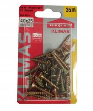 shumee Kaljeni lesni vijaki 4x25mm 35 kosov PZ2 zlati