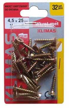 shumee Kaljeni lesni vijaki 4,5x25mm 32 kosov PZ2 zlati