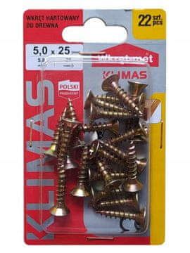 shumee Kaljeni lesni vijaki 5x25mm 22 kosov PZ2 zlati