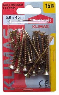 shumee Kaljeni lesni vijaki 5x45mm 15 kosov PZ2 zlati