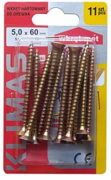 shumee Kaljeni lesni vijaki 5x60mm 11 kosov PZ2 zlati