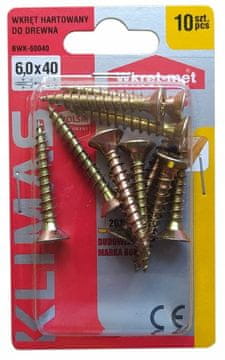 Wkret-Met Kaljeni lesni vijaki 6x40mm 10 kosov PZ3 zlati
