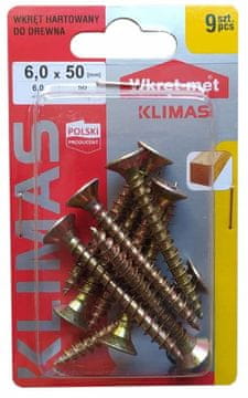 Wkret-Met Kaljeni lesni vijaki 6x50mm 9 kosov PZ3 zlati