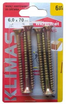 Wkret-Met Kaljeni lesni vijaki 6x70mm 6 kosov PZ3 zlati