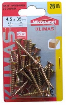 shumee Kaljeni lesni vijaki 4,5x35mm 26 kosov PZ2 zlati