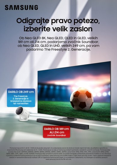 Darilo ob nakupu izbranih Samsung televizorjev