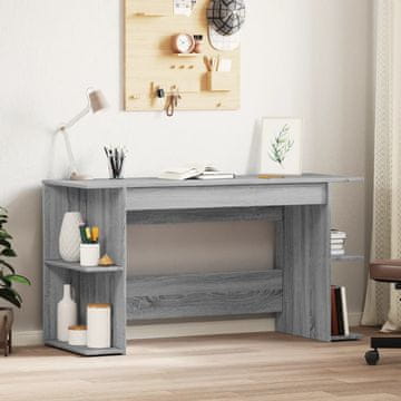 Vidaxl vidaXL Pisalna miza, siva sonoma hrastova, 140x50x75 cm, material na osnovi lesa