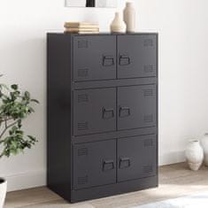 Vidaxl Komoda črna 67x39x107 cm jeklo