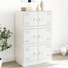 Vidaxl Komoda bela 67x39x107 cm jeklo