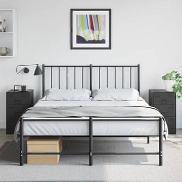 Vidaxl vidaXL Nočne omarice, komplet 2, črne, 34,5 x 39 x 62 cm, jeklo