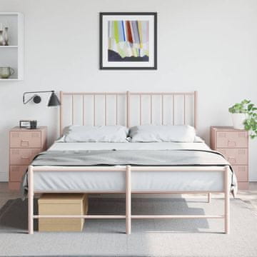 Vidaxl vidaXL Nočne omarice, komplet 2, roza, 34,5 x 39 x 62 cm, jeklo
