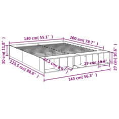 Vidaxl Posteljni okvir črn 140x200 cm inženirski les