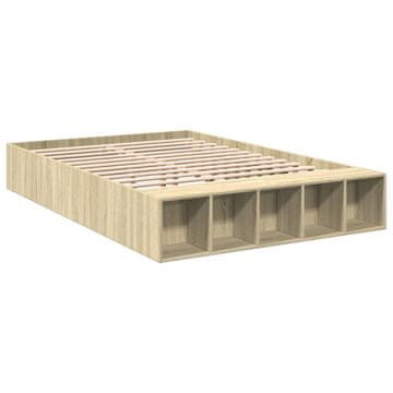 Vidaxl Posteljni okvir sonoma hrast 120x200 cm inženirski les