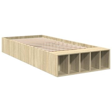 Vidaxl Posteljni okvir sonoma hrast 90x200 cm inženirski les