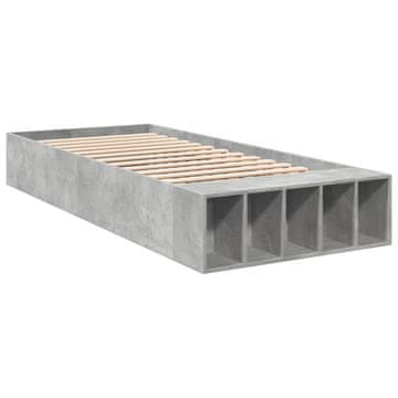 Vidaxl Posteljni okvir betonsko siv 90x190 cm inženirski les