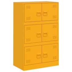 Vidaxl Komoda gorčično rumena 67x39x107 cm jeklo