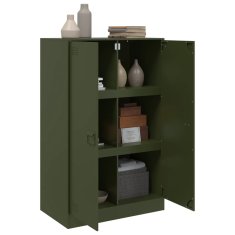 Vidaxl Komoda olivno zelena 67x39x107 cm jeklo