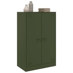 Vidaxl Komoda olivno zelena 67x39x107 cm jeklo