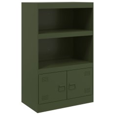 Vidaxl Komoda olivno zelena 67x39x107 cm jeklo