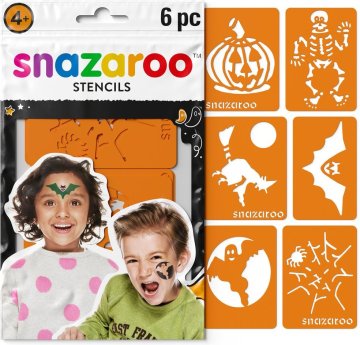 Snazaroo Halloween obraza barve šablone 6pcs