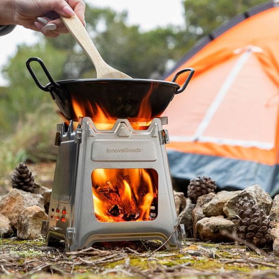 InnovaGoods Zložljiva jeklena peč za kampiranje Flamet InnovaGoods