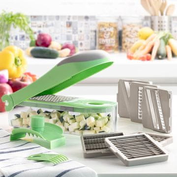 UNBRANDED 7 in 1 vegetable cutter, grater and mandolin with recipes and accessories Choppie Expert InnovaGoods