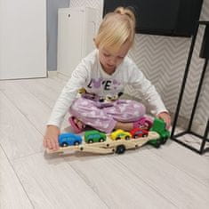 Kruzzel Leseni tovornjak - avtovleka + komplet avtomobilčkov 22698 