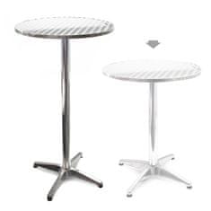 Wiltec Okrogla gostinjska miza iz aluminija – nastavljiva višina