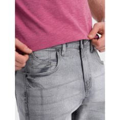 OMBRE Moške kratke hlače iz džinsa s finim pranjem V2 OM-SRDS-0145 siva MDN125742 M