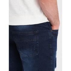 OMBRE Moške kratke hlače iz džinsa z luknjami V3 OM-SRDS-0146 temno modre barve MDN125749 S