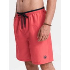 OMBRE Moške dvobarvne rebraste kopalne hlače V4 OM-SRBS-0141 koralna barva MDN125751 S