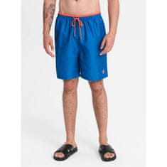 OMBRE Moške dvobarvne rebraste plavalne hlače V5 OM-SRBS-0141 temno modra MDN125752 L