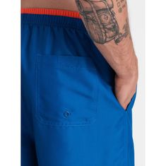 OMBRE Moške dvobarvne rebraste plavalne hlače V5 OM-SRBS-0141 temno modra MDN125752 L