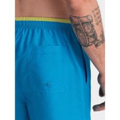 OMBRE Moške dvobarvne rebraste plavalne hlače V6 OM-SRBS-0141 modra MDN125753 S