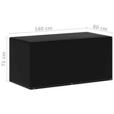 Vidaxl Pokrivalo za vrtno pohištvo s 6 obročki 2 kosa 160x80x75 cm