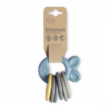 Dantoy tiny Bio plastični obroči z zobotrebcem Blue 0m+