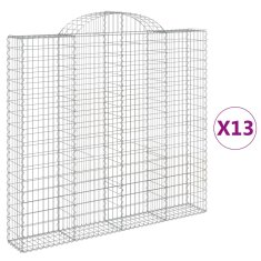 Vidaxl Obokane gabion košare 13 kosa 200x30x180/200cm pocinkano železo