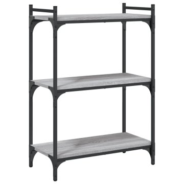 Vidaxl Knjižna omara 3-nadstropna siva sonoma 60x30x86 cm inž. les