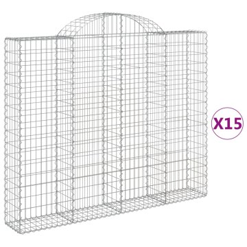 Vidaxl Obokane gabion košare 15kosov 200x30x160/180cm pocinkano železo