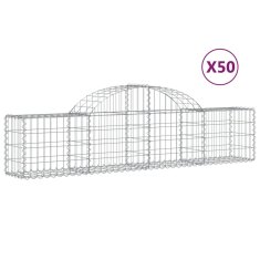 Vidaxl Obokane gabion košare 50 kosov 200x30x40/60 cm pocinkano železo