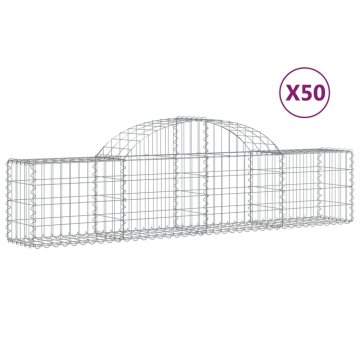 Vidaxl Obokane gabion košare 50 kosov 200x30x40/60 cm pocinkano železo