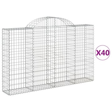 Vidaxl Obokana gabion košara 40 kosov 200x30x120/140cm cinkano železo